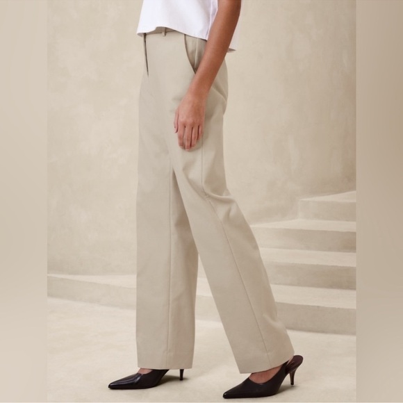 NWT! Banana Republic Natural Stone Gray Sabbia Italian Twill Straight Pant💛 - Picture 4 of 6